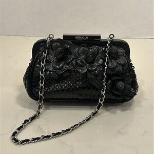 Karen Millen small black leather handbag